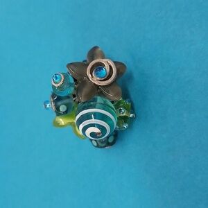 Floral Beaded Statement Ring